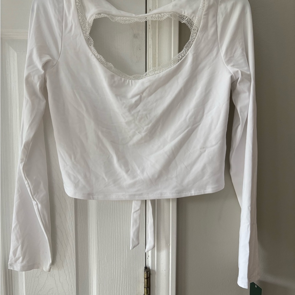 Wild Fable White Lace Cut-Out Blouse